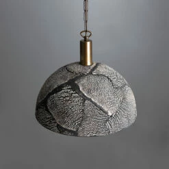 Kauri Organic Ceramic Dome Pendant Light 14.6", Black Clay -Home-Lighting Sale mlcmp062antbrs 2