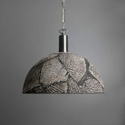 Kauri Organic Ceramic Dome Pendant Light 14.6", Black Clay -Home-Lighting Sale mlcmp062antslv