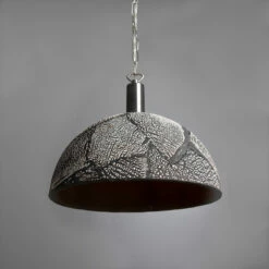 Kauri Organic Ceramic Dome Pendant Light 14.6", Black Clay -Home-Lighting Sale mlcmp062antslv 1