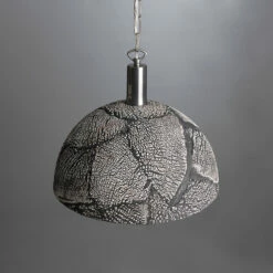 Kauri Organic Ceramic Dome Pendant Light 14.6", Black Clay -Home-Lighting Sale mlcmp062antslv 2