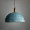 Kauri Organic Ceramic Dome Pendant Light 14.6", Blue Earth