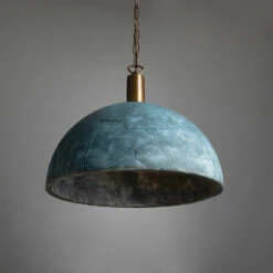 Kauri Organic Ceramic Dome Pendant Light 14.6", Blue Earth -Home-Lighting Sale mlcmp063antbrs 2