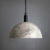 Kauri Marbled Ceramic Dome Pendant Light 14.6"