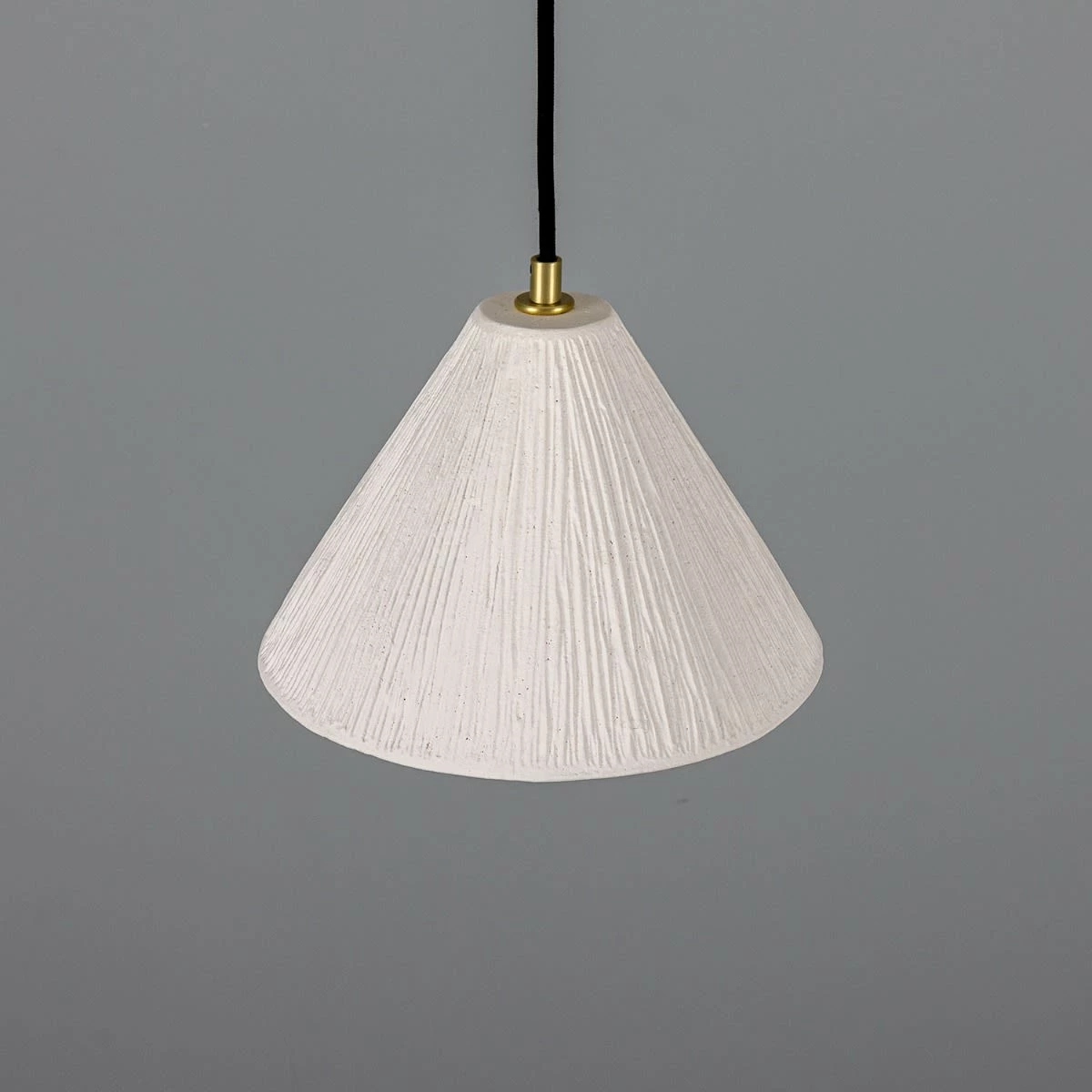 Tilia Organic Ceramic Cone Pendant Light 11", Matte White Striped 22 Tilia Organic Ceramic Cone Pendant Light 11", Matte White Striped - Image 20