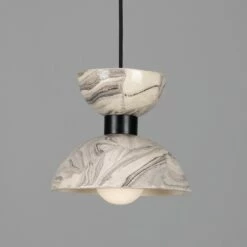 Nakaii Marbled Ceramic Pendant Light 7.9"