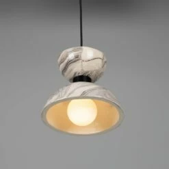 Nakaii Marbled Ceramic Pendant Light 7.9" -Home-Lighting Sale mlcmp068pcmbk 3