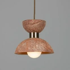 Nakaii Organic Ceramic Pendant Light 7.9", Red Iron