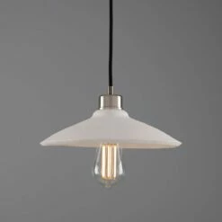 Pyrus Organic Ceramic Pendant Light 11", Matte White Striped -Home-Lighting Sale mlcmp077antslv