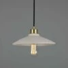 Pyrus Organic Ceramic Pendant Light 11", Matte White Striped -Home-Lighting Sale mlcmp077satbrs