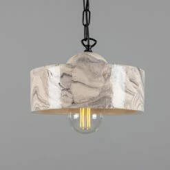 Seville Marbled Ceramic Mid-Century Modern Pendant Light