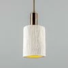 Senna Organic Ceramic Cylinder Pendant Light 4.7", Matte White Striped -Home-Lighting Sale mlcmp085antbrs
