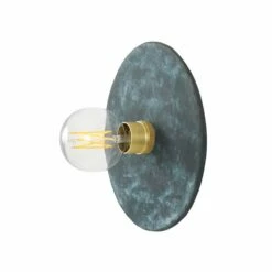 Bog Oak Organic Ceramic Disc Wall Light, Blue Earth -Home-Lighting Sale mlcmwl003satbrs 1