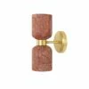Sakura Double Ceramic And Brass Wall Light, Red Iron -Home-Lighting Sale mlcmwl007satbrs 1