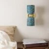 Sakura Double Ceramic And Brass Wall Light, Blue Earth -Home-Lighting Sale mlcmwl009satbrs 4
