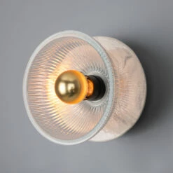 Soraya Glass And Marbled Ceramic Disc Wall Light