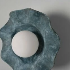 Rivale Wall Light With Wavy Ceramic Shade, Blue Earth -Home-Lighting Sale mlcmwl032antslv 5