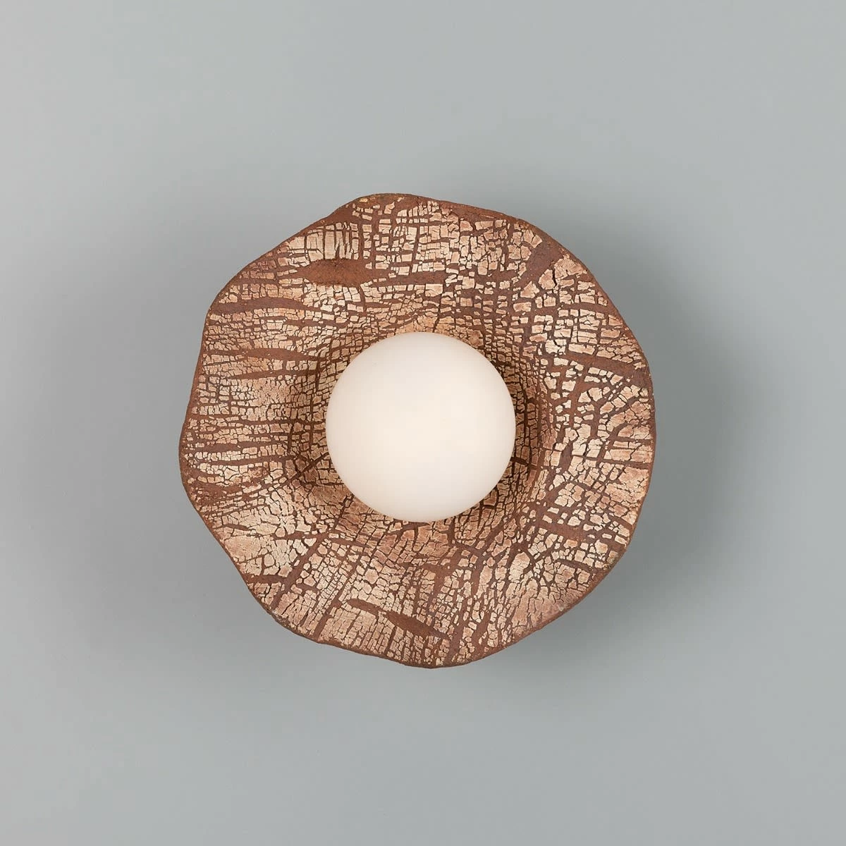 Rivale Wall Light With Wavy Ceramic Shade, Red Iron 4 Rivale Wall Light With Wavy Ceramic Shade, Red Iron - Image 2