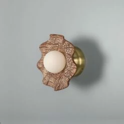 Rivale Wall Light With Wavy Ceramic Shade, Red Iron 12 Rivale Wall Light With Wavy Ceramic Shade, Red Iron -Home-Lighting Sale mlcmwl033satbrs 1