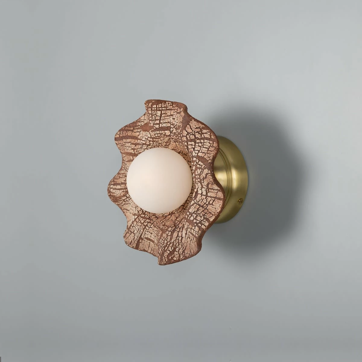 Rivale Wall Light With Wavy Ceramic Shade, Red Iron 6 Rivale Wall Light With Wavy Ceramic Shade, Red Iron - Image 4