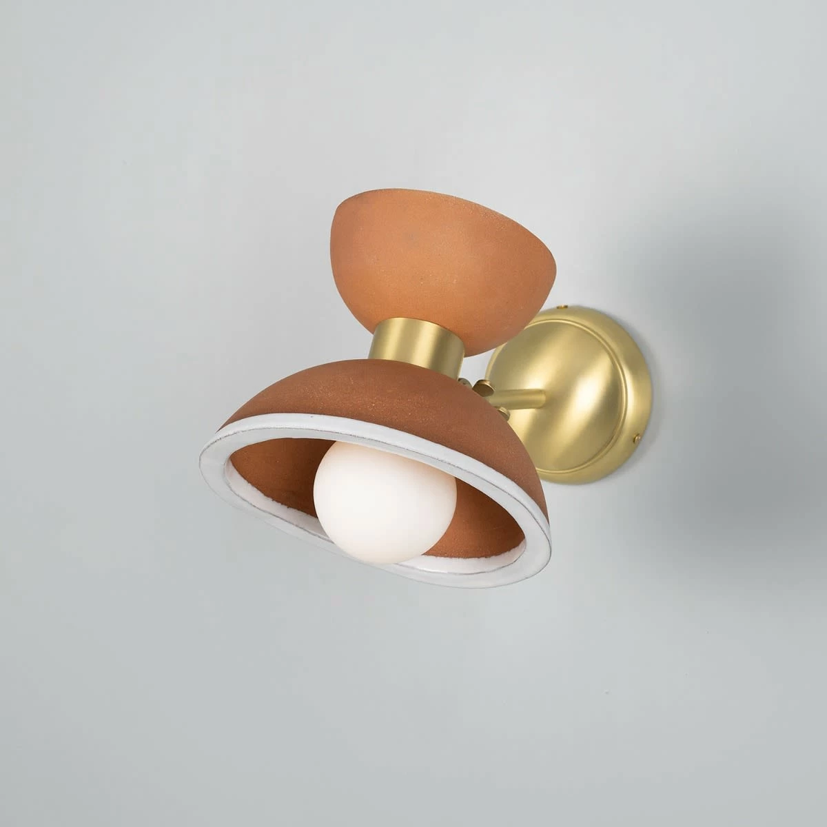 Nakaii Organic Ceramic Wall Light, Terracotta & White 3 Nakaii Organic Ceramic Wall Light, Terracotta & White