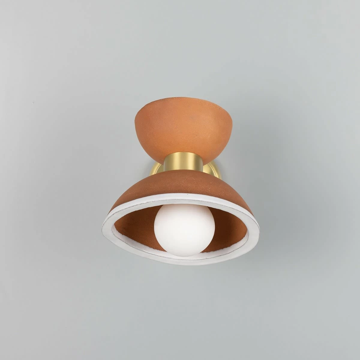Nakaii Organic Ceramic Wall Light, Terracotta & White 4 Nakaii Organic Ceramic Wall Light, Terracotta & White - Image 2