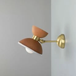 Nakaii Organic Ceramic Wall Light, Terracotta & White 12 Nakaii Organic Ceramic Wall Light, Terracotta & White -Home-Lighting Sale mlcmwl036satbrs 2