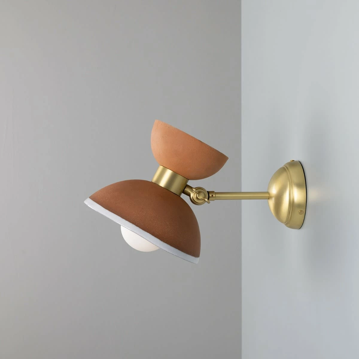 Nakaii Organic Ceramic Wall Light, Terracotta & White 6 Nakaii Organic Ceramic Wall Light, Terracotta & White - Image 4