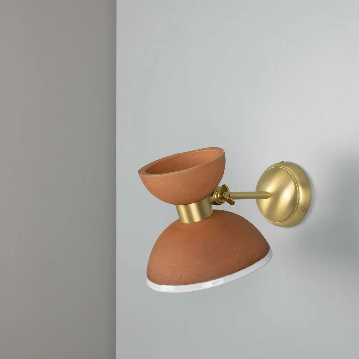 Nakaii Organic Ceramic Wall Light, Terracotta & White 9 Nakaii Organic Ceramic Wall Light, Terracotta & White - Image 7