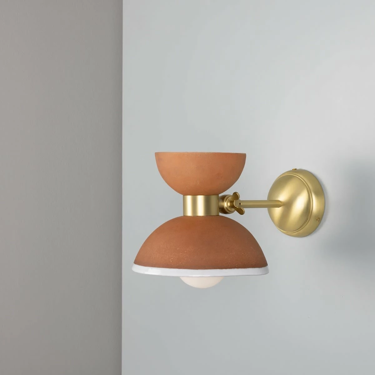 Nakaii Organic Ceramic Wall Light, Terracotta & White 8 Nakaii Organic Ceramic Wall Light, Terracotta & White - Image 6