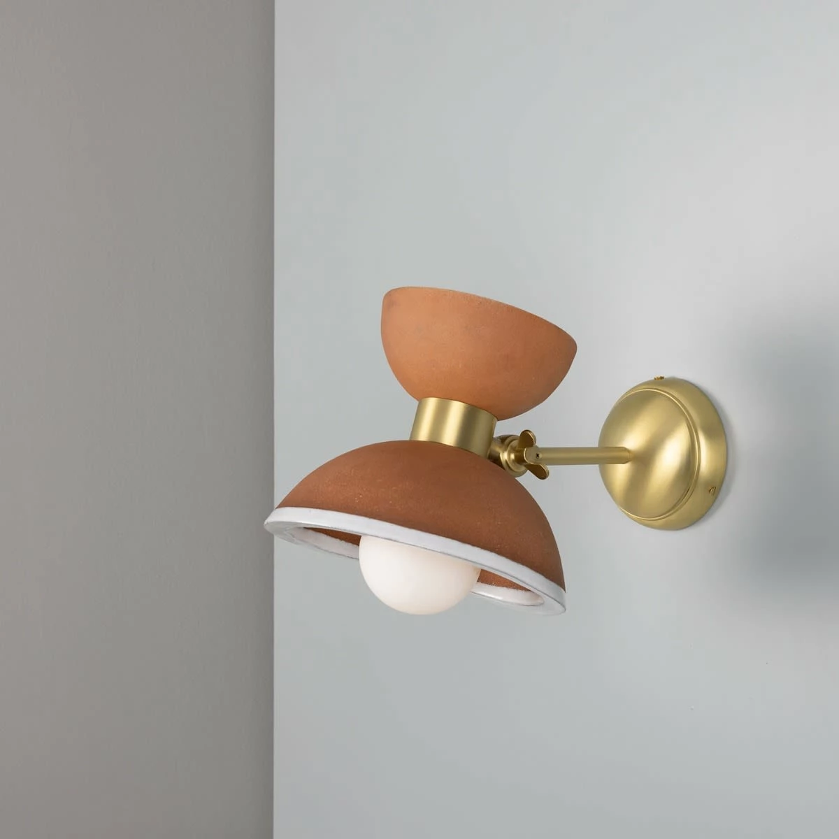 Nakaii Organic Ceramic Wall Light, Terracotta & White 7 Nakaii Organic Ceramic Wall Light, Terracotta & White - Image 5