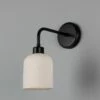 Osier Organic Ceramic Wall Light, Matte White Striped