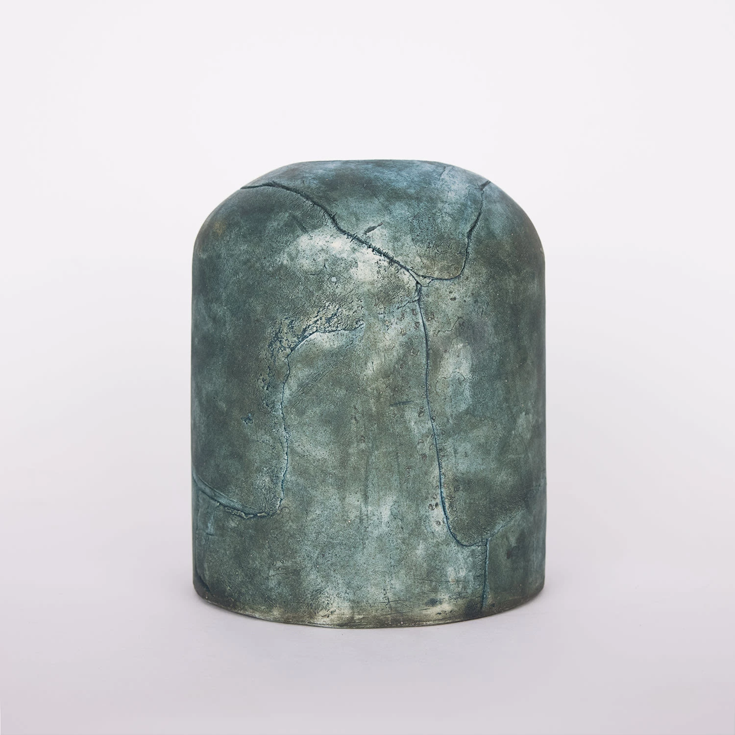 Osier Ceramic Cylinder Lamp Shade, Blue Earth 4.5" 4 Osier Ceramic Cylinder Lamp Shade, Blue Earth 4.5" - Image 2