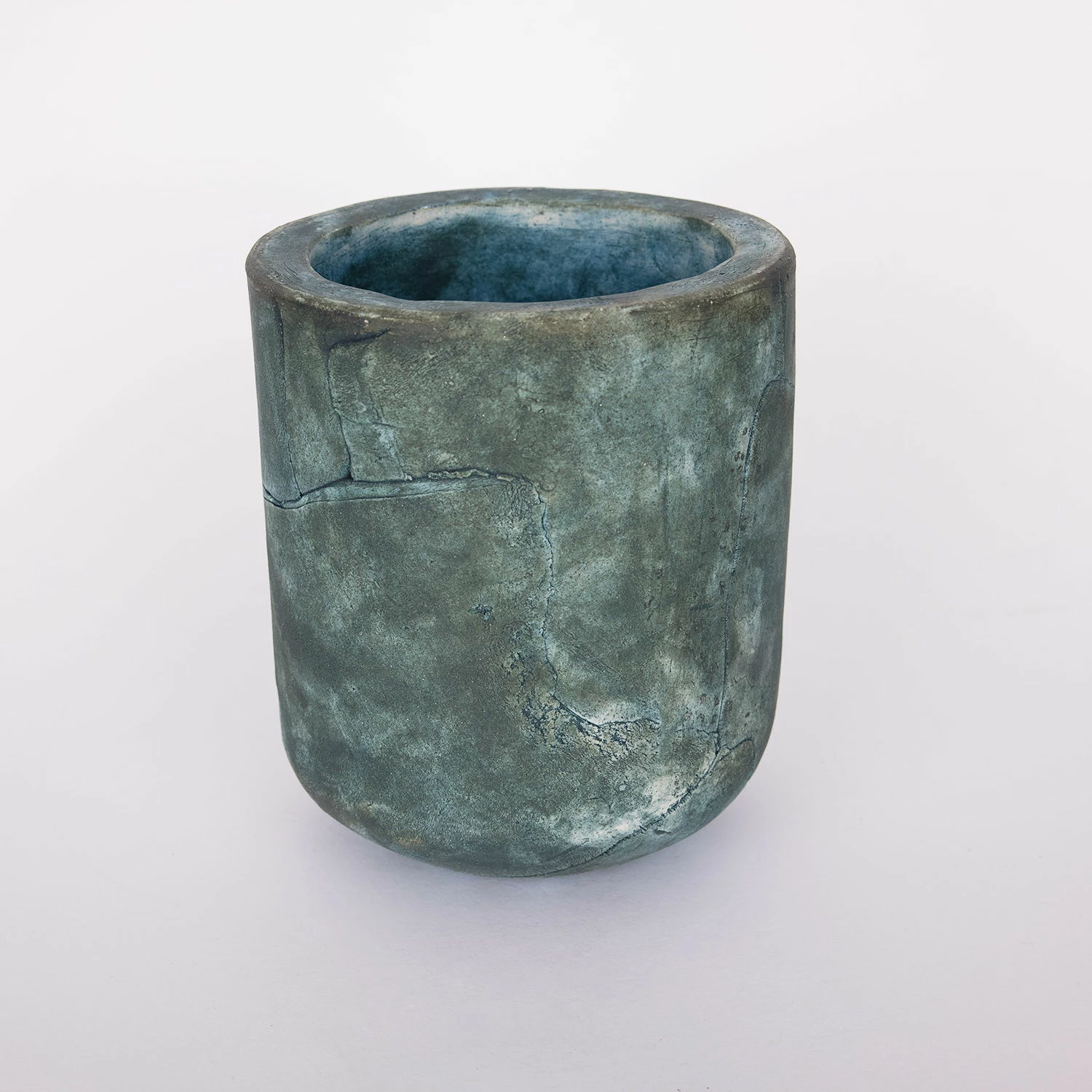 Osier Ceramic Cylinder Lamp Shade, Blue Earth 4.5" 5 Osier Ceramic Cylinder Lamp Shade, Blue Earth 4.5" - Image 3