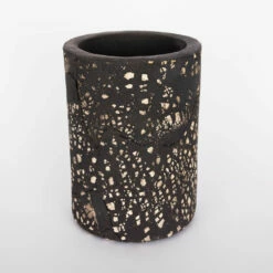 Senna Ceramic Cylinder Lamp Shade, Black Clay 4.7" -Home-Lighting Sale mlcs007 2
