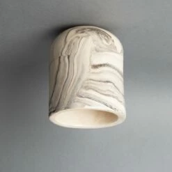 Osier White And Black Marble Ceramic Cylinder Lamp Shade 4.5" -Home-Lighting Sale mlcs036 2