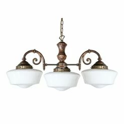 Clones 1920's Schoolhouse Three-Arm Chandelier -Home-Lighting Sale mlf006antbrs