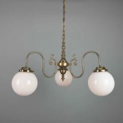 Eldron Traditional Chandelier With Opal Globes, Three-Arm -Home-Lighting Sale mlf014antbrs 1