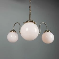 Eldron Traditional Chandelier With Opal Globes, Three-Arm -Home-Lighting Sale mlf014antbrs 2