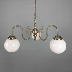 Eldron Traditional Chandelier With Opal Globes, Three-Arm -Home-Lighting Sale mlf014antbrs 3