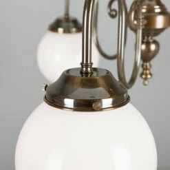 Eldron Traditional Chandelier With Opal Globes, Three-Arm -Home-Lighting Sale mlf014antbrs 7