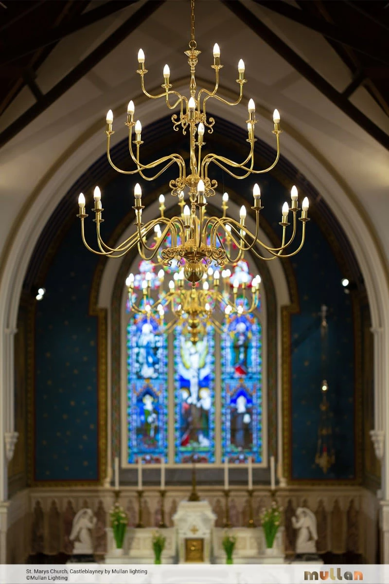 Flemish Candle-Style Brass Three-Tier Chandelier, 32-Light 12 Flemish Candle-Style Brass Three-Tier Chandelier, 32-Light - Image 10