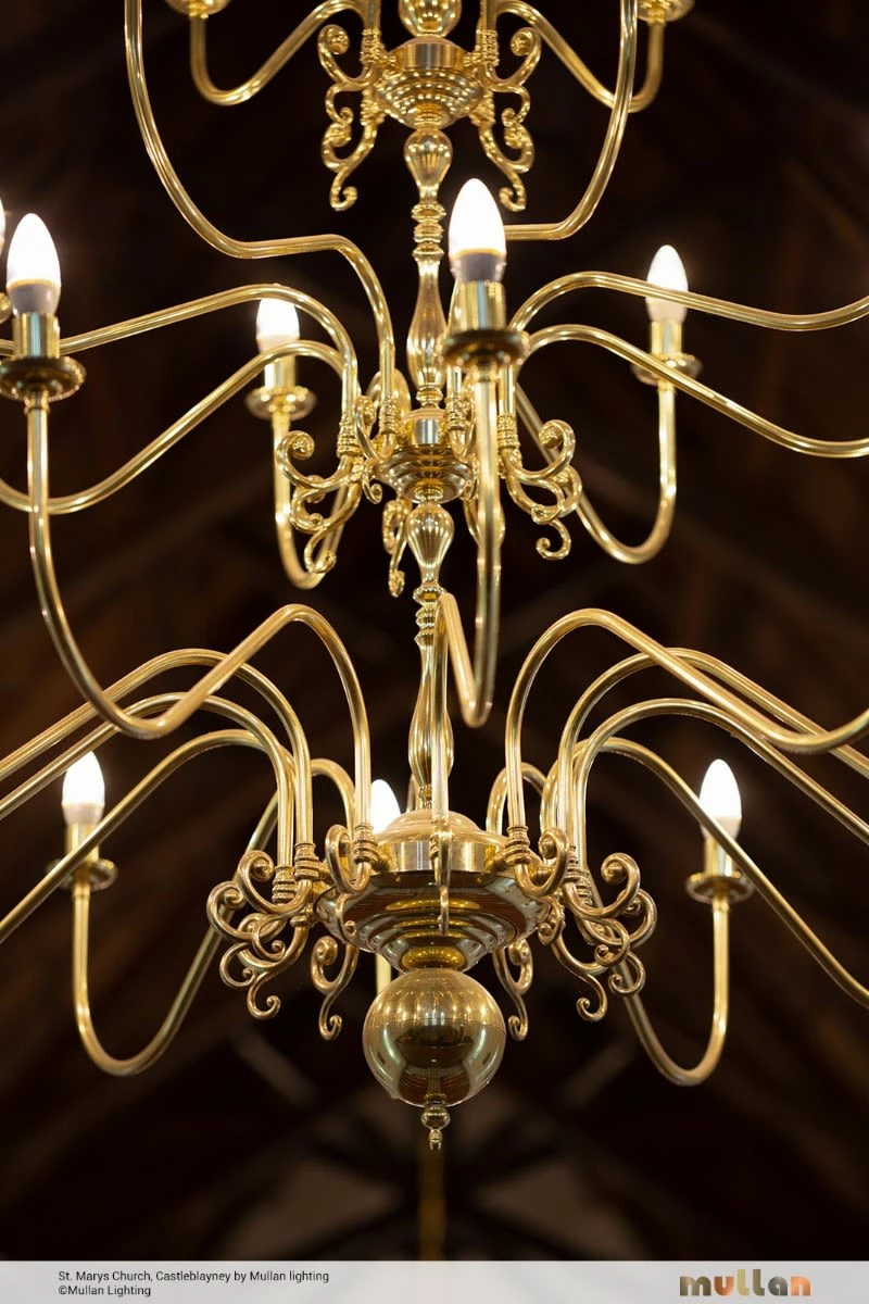 Flemish Candle-Style Brass Three-Tier Chandelier, 32-Light 15 Flemish Candle-Style Brass Three-Tier Chandelier, 32-Light - Image 13