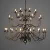 Flemish Candle-Style Brass Three-Tier Chandelier, 32-Light -Home-Lighting Sale mlf019antbrs