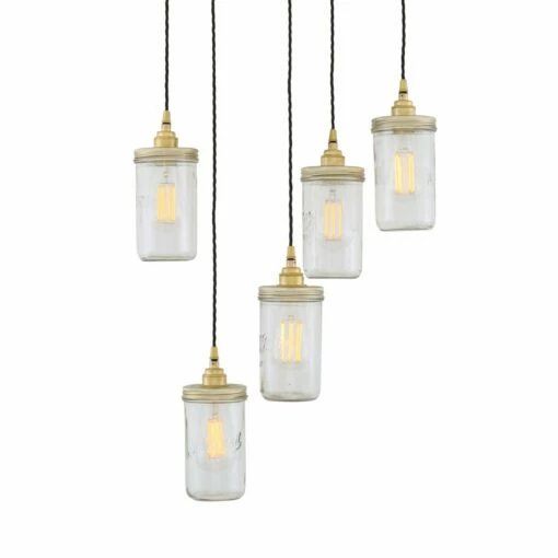 Jam Jar Pendant Cluster, Five Light -Home-Lighting Sale mlf182satbrs