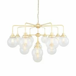 Rome Mid-Century Three-Tier Globe Chandelier, 13-Light
