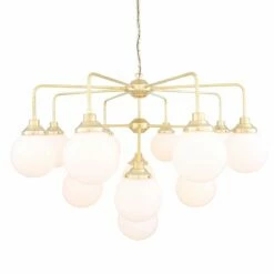 Rome Mid-Century Three-Tier Globe Chandelier, 13-Light -Home-Lighting Sale mlf191op