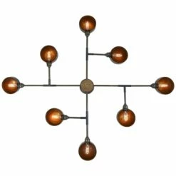 Santa Anita Industrial Flush Chandelier, Eight-Arm -Home-Lighting Sale mlf211antbrs 3