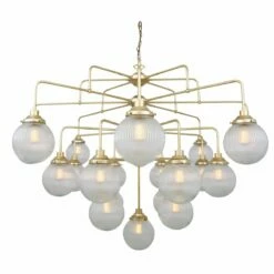 Rome Mid-Century Four-Tier Globe Chandelier, 21-Light -Home-Lighting Sale mlf317polbrsgl155