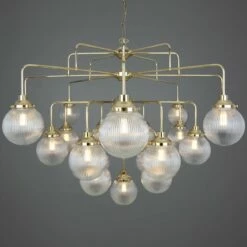 Rome Mid-Century Four-Tier Globe Chandelier, 21-Light -Home-Lighting Sale mlf317polbrsgl155 1