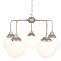 Rome Mid-Century Single Tier Globe Chandelier, Five-Light -Home-Lighting Sale mlf318op 1